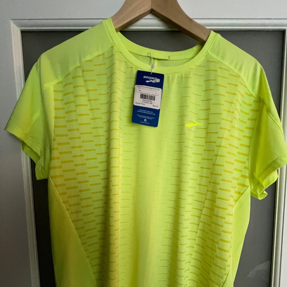 NWT BROOKS SPRINT FREE SHORT SLEEVE 2.0 BREEZY DOES IT WOMEN'S RUN T-SHIRT L